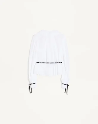 Camisa de popelín de algodón bordada