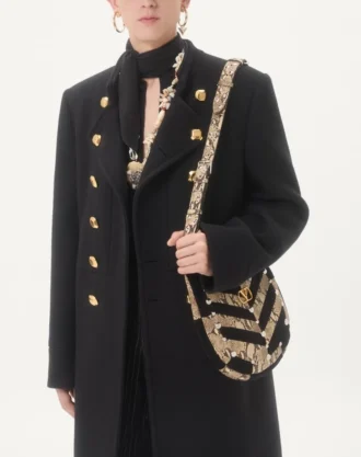 Camisa de seda crepé de China con cuello bufanda de Valentino