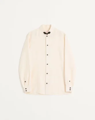 Camisa de shantung de seda con botones de madera