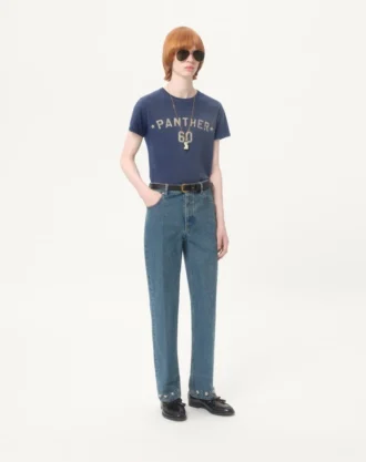 Camiseta de algodón con estampado y parche Chez Valentino