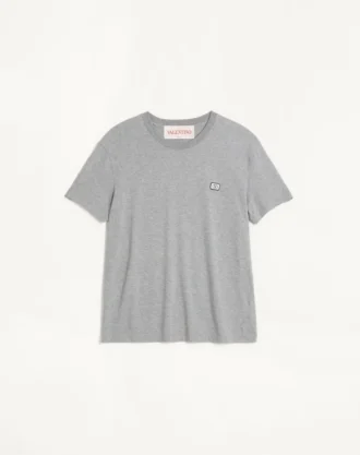 Camiseta de algodón con parche VLogo