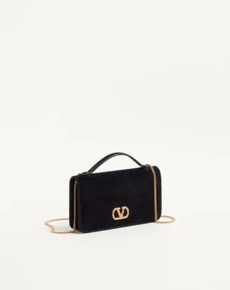 Cartera con cadena de terciopelo y logotipo joya VLogo Signature