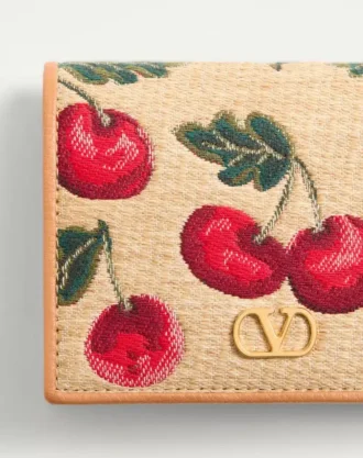 Cartera Vlogo Signature Cherryfic Jacquard Raffia