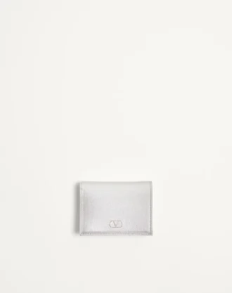 Cartera VLogo Signature de piel de becerro granulada laminada