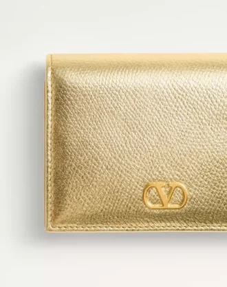 Cartera Vlogo Signature de piel de becerro granulada laminada