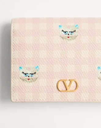Cartera VLogo Signature en piel de becerro granulada Le Chat De La Maison