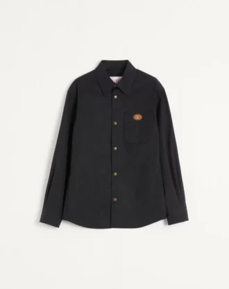 Chaqueta camisa de nailon con parche VLogo
