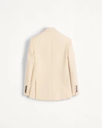 Chaqueta de gabardina de lana de botonadura sencilla