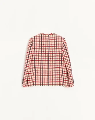 Chaqueta de lana con estampado de cuadros