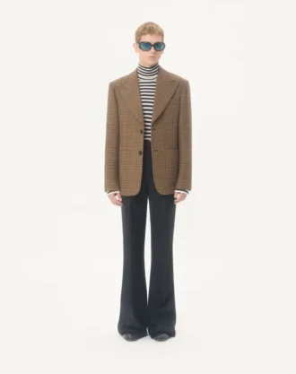 Chaqueta de lana de un solo pecho con estampado Glen Plaid de Valentino