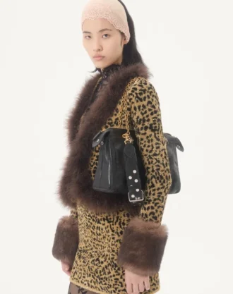 Chaqueta de punto jacquard con estampado animal y lurex