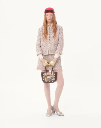 Chaqueta de tweed con cinta bordada