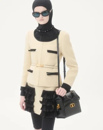 Chaqueta de tweed de lana lisa