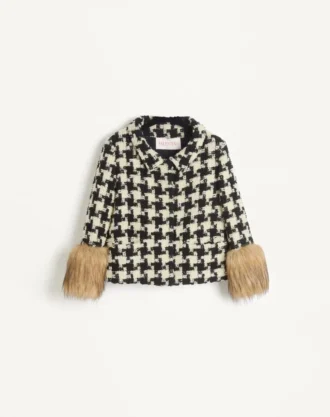 Chaqueta de tweed macro pied de poule