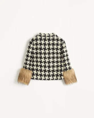 Chaqueta de tweed macro pied de poule
