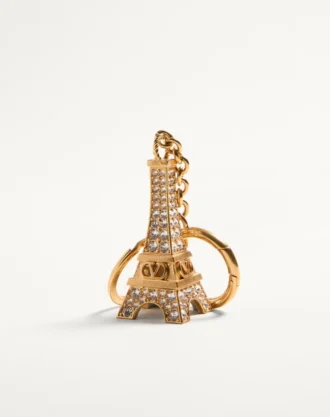 Chez Valentino Colgante para bolso con llavero en metal, esmalte y cristales
