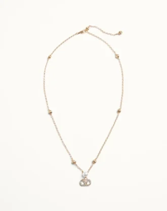 Collar VLogo Signature en metal, perlas y cristales Swarovski®