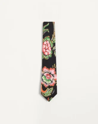 Corbata de seda con estampado floral Papier