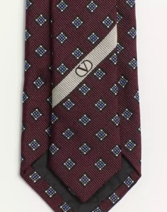 Corbata de seda con microcuadros de Valentino