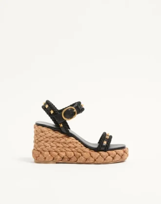 CUÑA ROCKSTUD DE PIEL DE BOVINO 100 MM