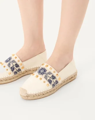 Espadrilles de napa con bordado de uvas 20 mm