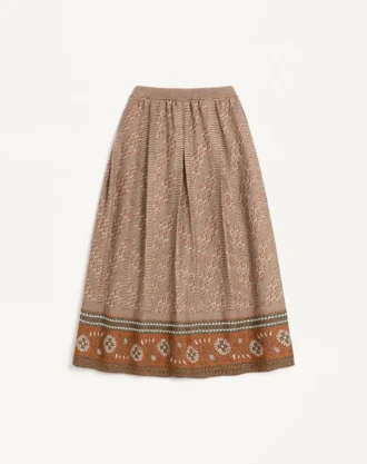 Falda de punto con estampado jacquard lurex