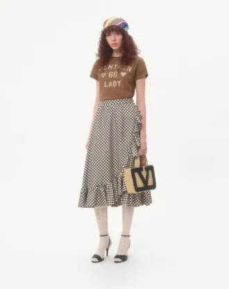 Falda de sarga con estampado Plus De Pois