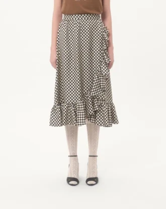 Falda de sarga con estampado Plus De Pois