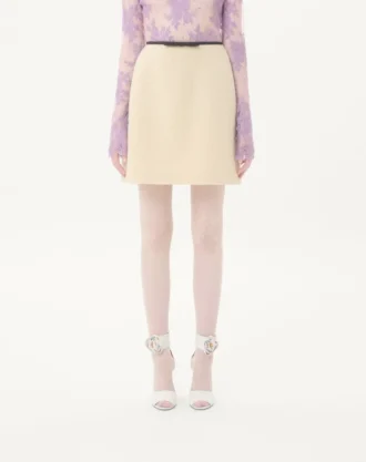 Falda lisa de tweed de lana