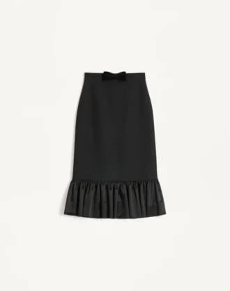 Falda midi de crepé couture