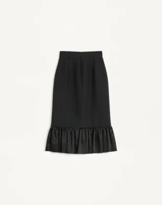 Falda midi de crepé couture