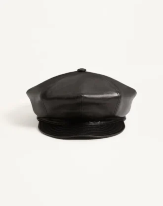 Gorra de piel con el logotipo Vlogo de Valentino Garavani