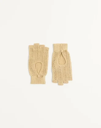 Guantes de punto sin dedos en lurex