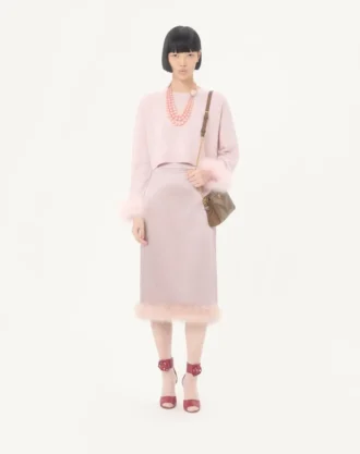 Jersey de cachemira con plumas