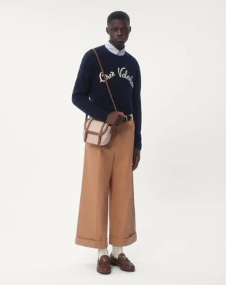 Jersey de cuello redondo de lana con bordado Chez Valentino