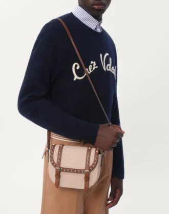 Jersey de cuello redondo de lana con bordado Chez Valentino