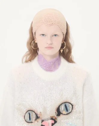 Jersey de lana mohair bordado