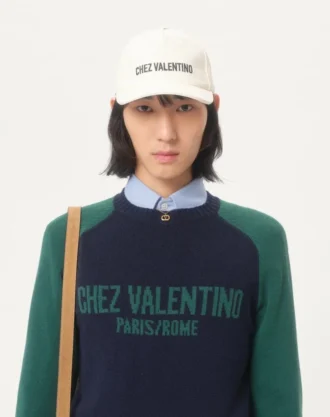 Jersey de lana y algodón con estampado jacquard Chez Valentino