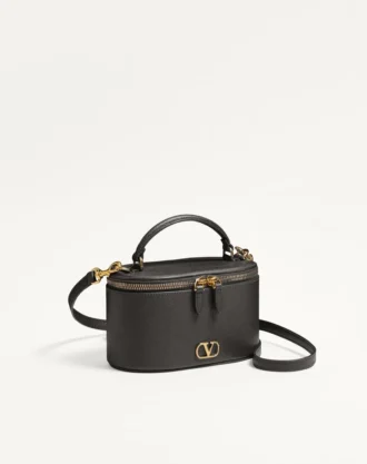 Mini bolso de mano Vlogo Signature en piel de becerro granulada