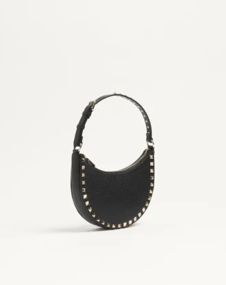 Mini bolso hobo Rockstud en piel de becerro granulada