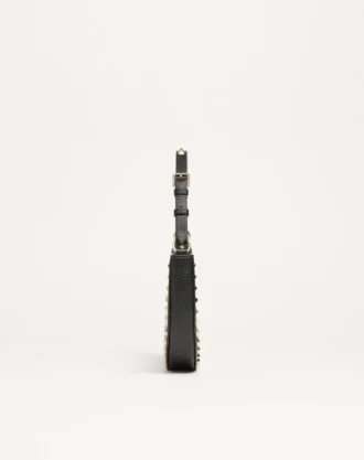 Mini bolso hobo Rockstud en piel de becerro granulada