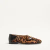 Mocasines Babouche de piel de becerro con estampado Fauve Eclat de Valentino Garavani