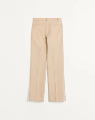 Pantalones de gabardina de lana con vueltas