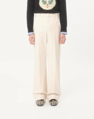 Pantalones de lona de algodón con vuelta