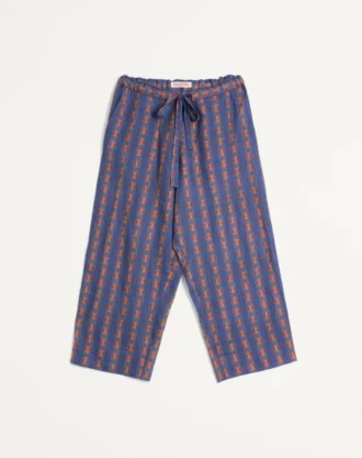 Pantalones de pijama de lino con estampado Voyage Imaginaire