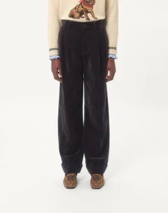 Pantalones de terciopelo de algodón y lino lavado