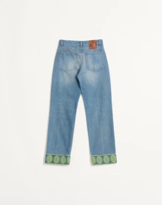 Pantalones vaqueros con ribetes jacquard
