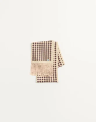 Pañuelo bandeau de seda con flecos