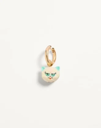 Pendiente individual Le Chat De La Maison de metal y nailon
