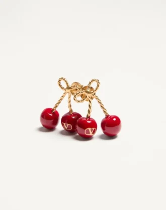 Pendientes Cherryfic de metal y esmalte